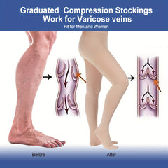 15-20mmHg Compression Pantyhose Thin Closed Toe Size Up