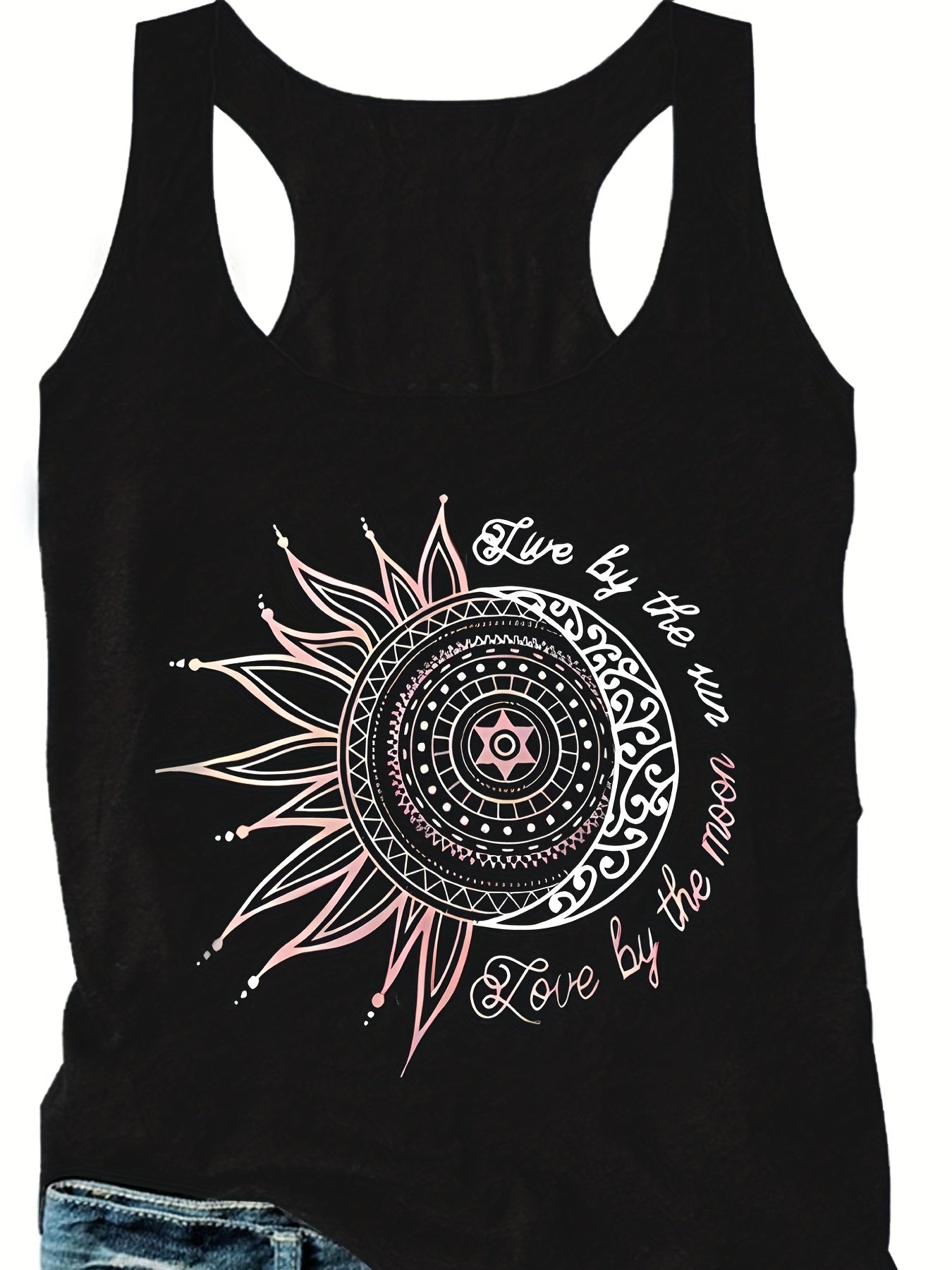 Women's Plus Size Tank Top Graphic Print Round Neck Stretch Tank Top