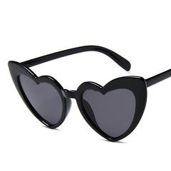 Heart Shaped Sunglasses Block Gradient Lens Vintage Oversized Eyewear