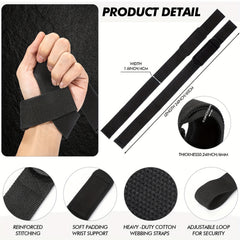 Adjustable Wrist Wrap Padded Lifting Straps for Weight Lifting