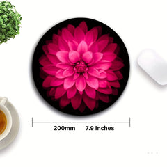 Pink Lotus Flower Textured Mouse Pad Non Slip Rubber Base