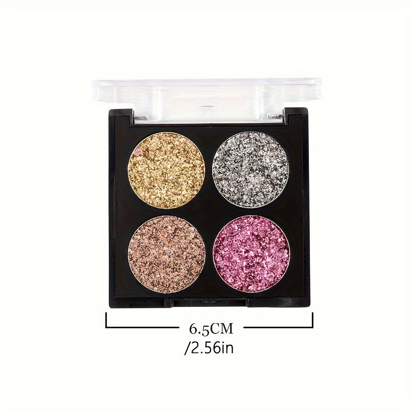 Diamond Sparkle Sequin Eyeshadow Palette, 4 Colors