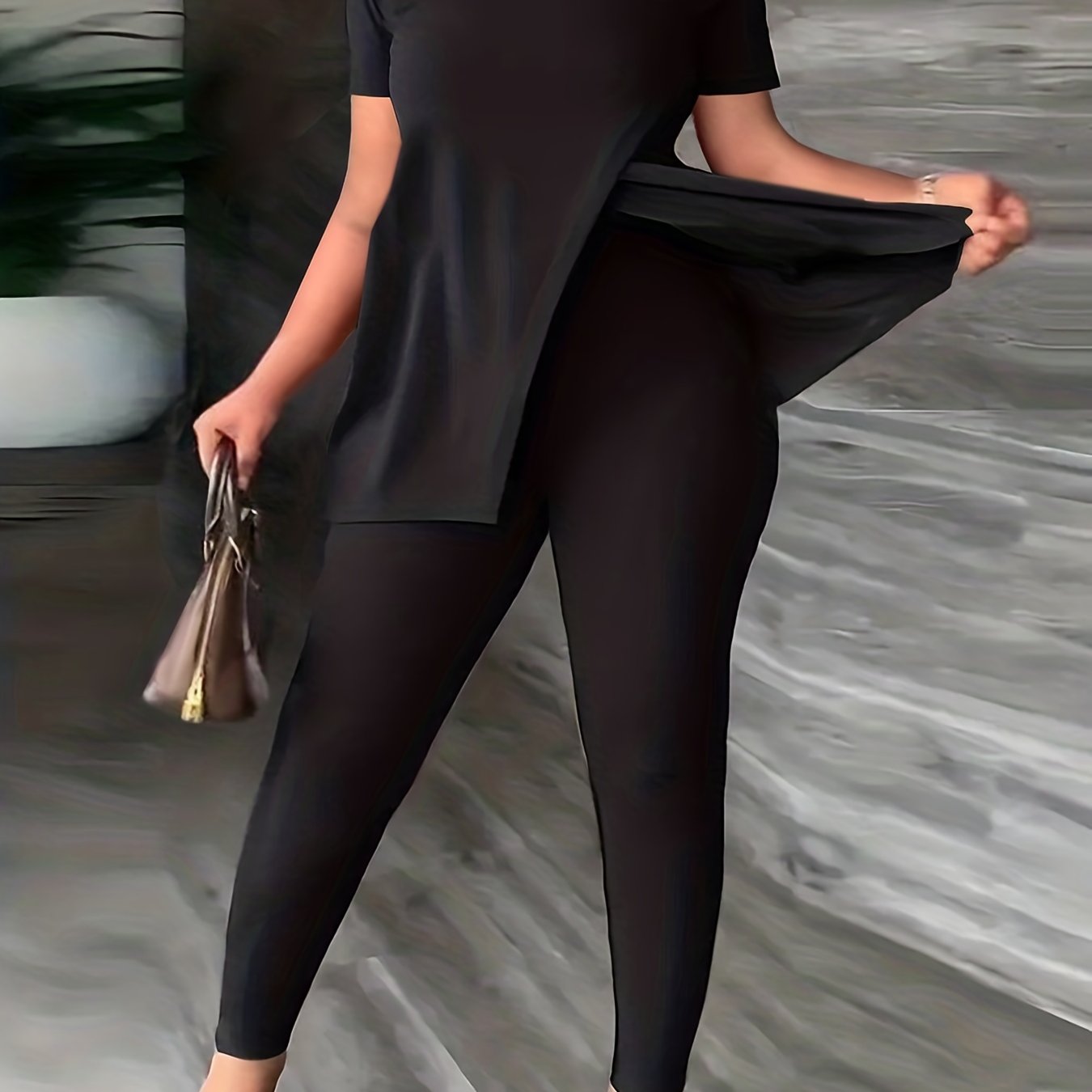 Casual Two piece Set Short Sleeve Tee & Slim Pants Outfits
