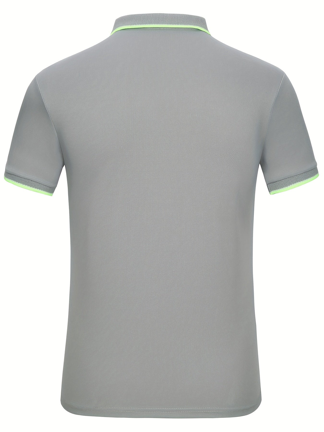 Men's Solid Bright Polo Shirt Casual Slightly Stretch Lapel Button Up Polo Shirt