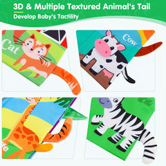 Soft Cloth Crinkle Books Sensory Toys for Infant Toddler