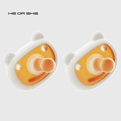 2pcs HEORSHE Baby Pacifiers Bear Shape Orthodontic Pacifiers 0 6 Months