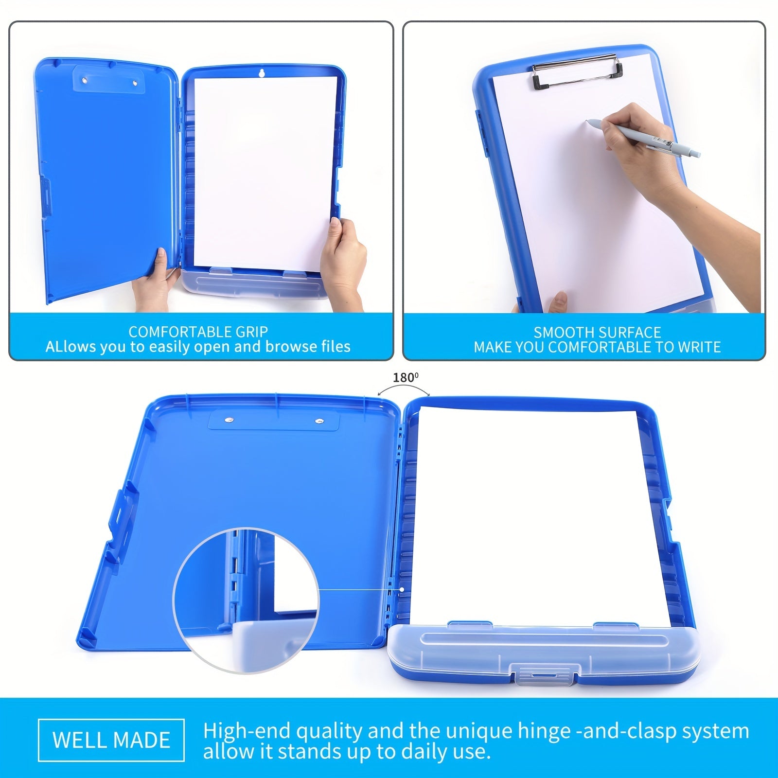 Plastic A4 Clips Board w/ Pen Holder 8.5X11 Clipboard