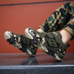 Boy's Camo Mesh Sneakers Non Slip Soft Sole Shoes For Kids Outdoor