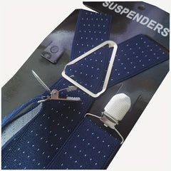 Dot Printed Suspenders For Men Elastic X back Suspenders