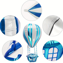 4pcs 4D Hot Air Foil Balloon Birthday Theme Party Supplies