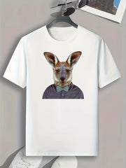 Animal Head Print Men's Graphic T-Shirt for Summer