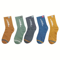 5 Pairs Letter Print Sports Socks for Women & Men