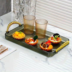 Rectangular Tray with Double Handles for Home Use