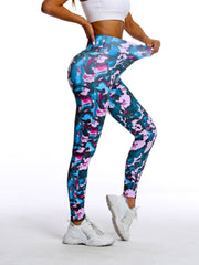 Camo Print High Waist Tummy Control Fitness Pants