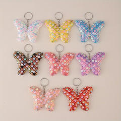 8pcs Sequin Butterfly Charm Keychain Luggage Pendant Backpack Handbag