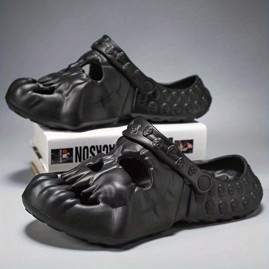 Men's Skull Clog Slides Casual Slippers