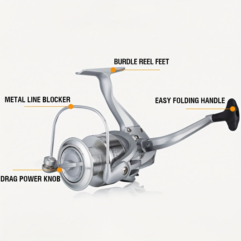 GS1000 7000 Fishing Reel Semi Metal Grip High Speed Spinning Reel