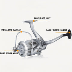 GS1000 7000 Fishing Reel Semi Metal Grip High Speed Spinning Reel