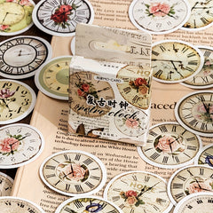 45 Sheets Boxed Stickers Retro Clock Series Creative Advanced Feeling Stickers