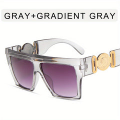 Flat Top Square Sunglasses UV400 Sun Shades for Summer Beach Travel
