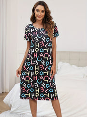 Soft & Comfy Short Sleeve Lounge Dress Women's Loungewear