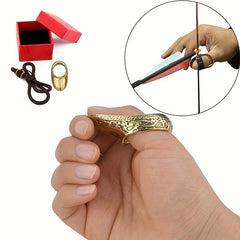 Archery Thumb Ring with Engraving Pattern, Copper Material