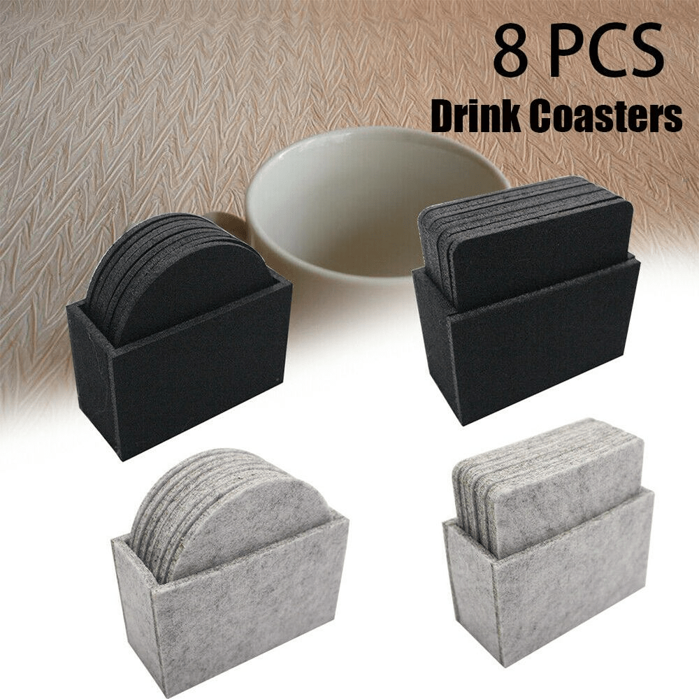 8 Drink Coasters Cup Mat With Holder Non slip Anti scalding