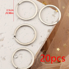 20pcs Stainless Steel Key Rings for Keychain DIY 20-35mm