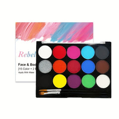 15-color Water Soluble Body Paint - Quick Drying Fluorescent Colors