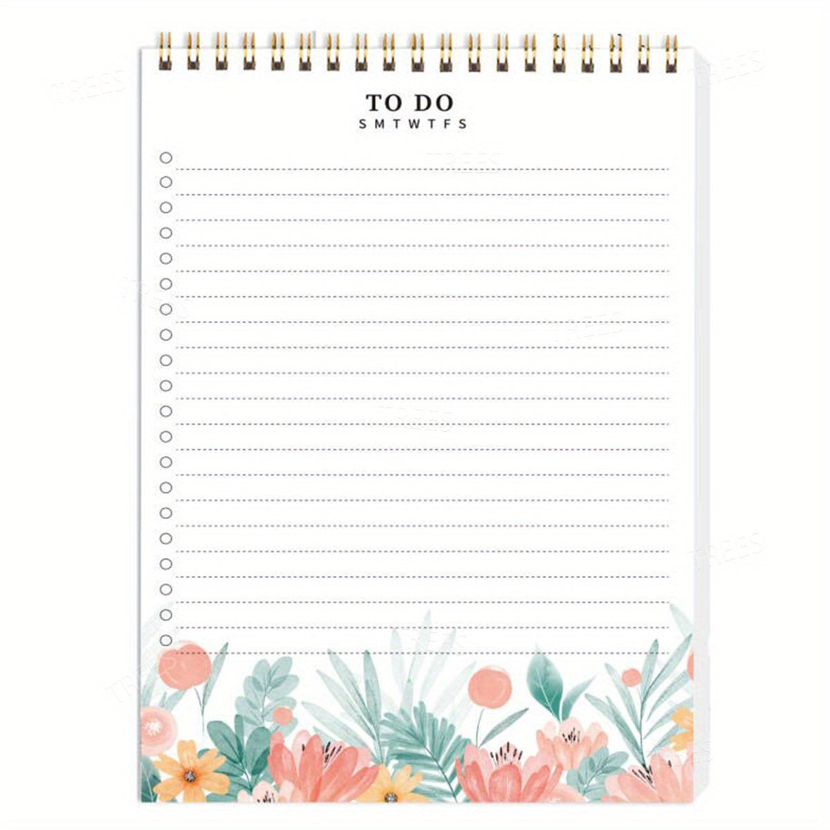 Watercolor Floral Daily Planner Notepad