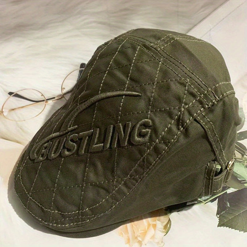 Adjustable Mens Peaked Cap With Letter Embroidery - Outdoor Sport
