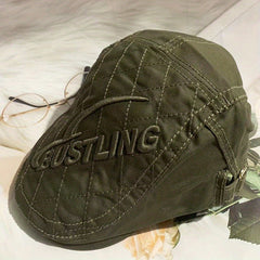 Adjustable Mens Peaked Cap With Letter Embroidery - Outdoor Sport