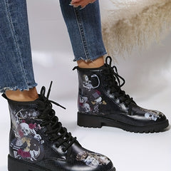 Women's Round Toe Platform Ankle Boots
