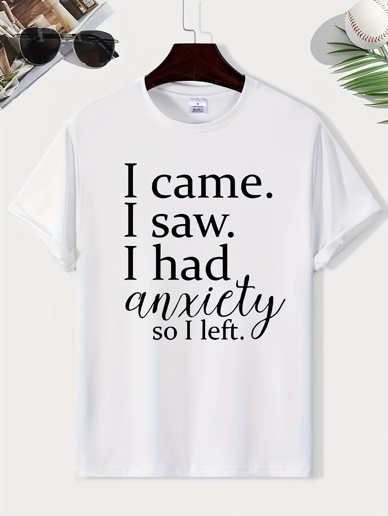 Men's Round Neck Print Tee Short Sleeve Casual T Shirt