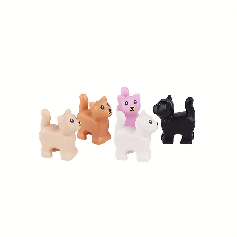 Small Building Blocks Persian Cat Toy Rabbit Doll Lucky Cat Scene Assem