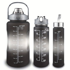 3pcs Gradient Water Bottles Set Leakproof Sports Water Cup Time Marker