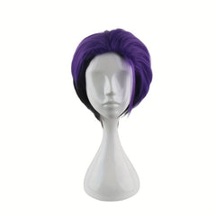 Men's Short Purple Dress Up Wig 12in