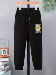 Boys Cartoon Print Sports Casual Pants
