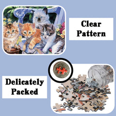 4pcs Mini Test Tube Puzzle Jigsaw Cats Animal Series Funny Game