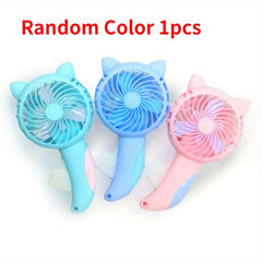 Portable Cartoon Handheld Fan, 3 Colors