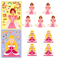 6 Princesses Face Puzzle Stickers Funny Educational Toys