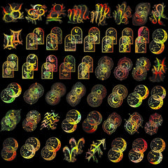 100pcs Zodiac Laser Stickers for DIY Water Bottles Laptops Phones