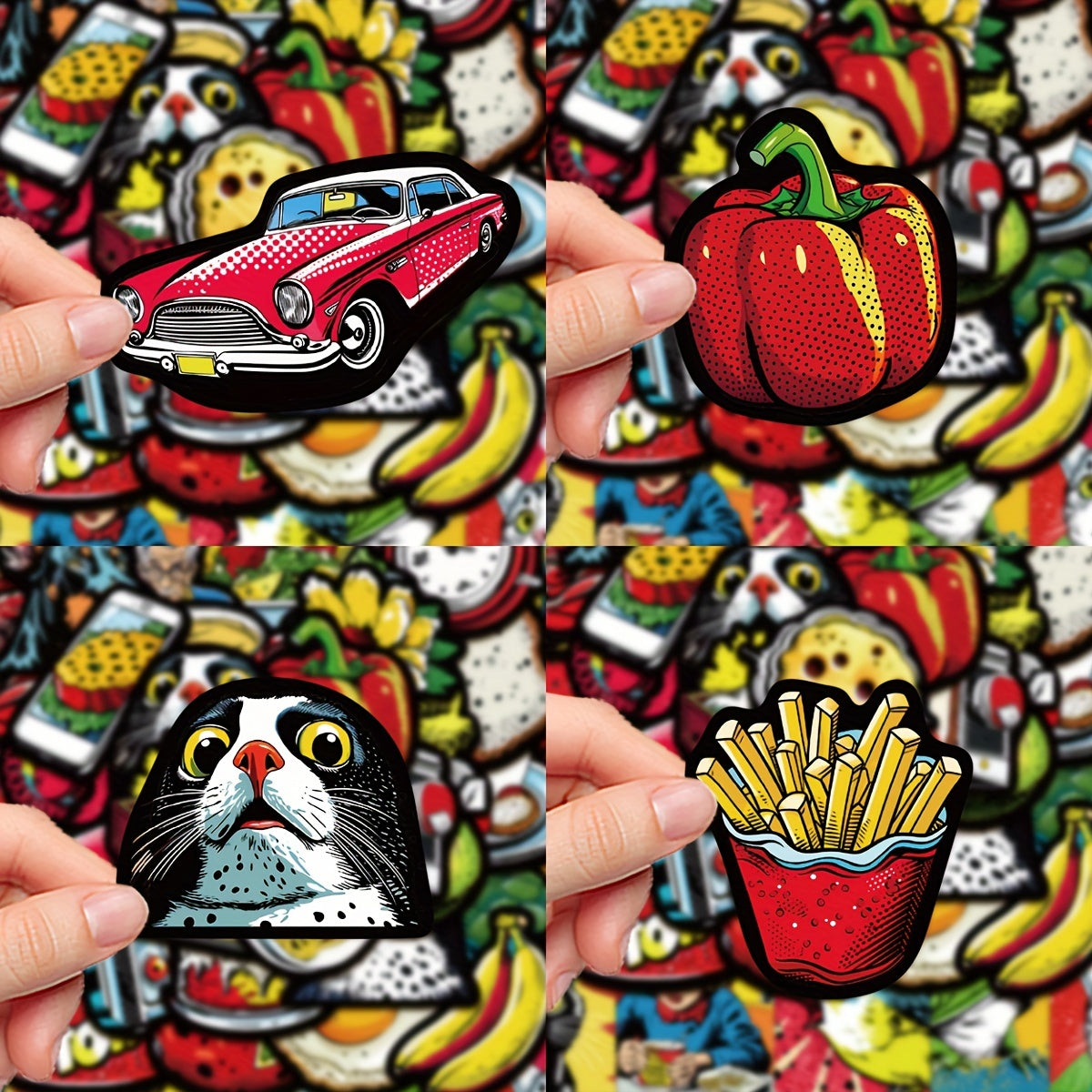 50pcs American Retro Graffiti Stickers Laptop Helmet Water Cup Decoration DIY