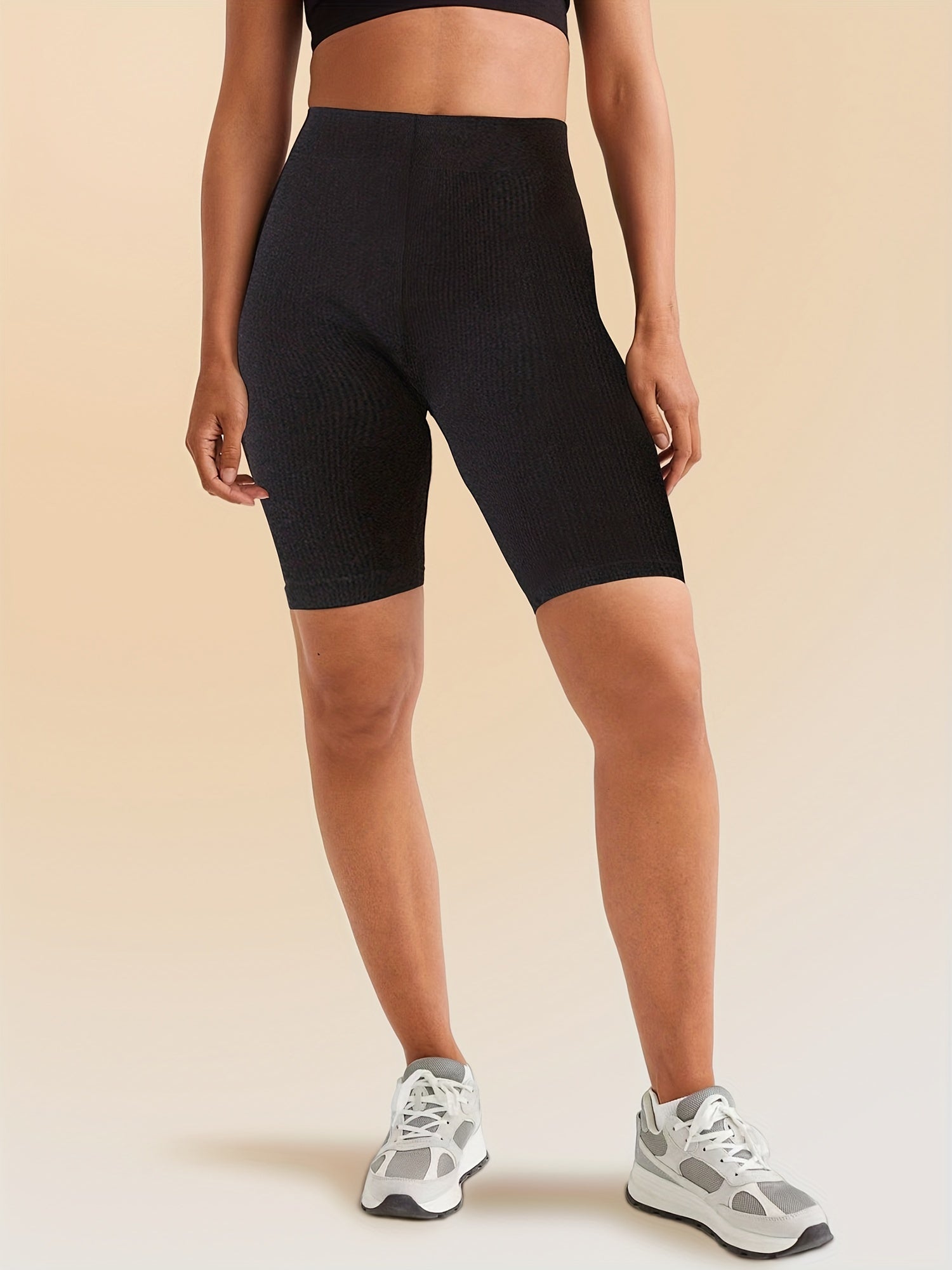 Ribbed High Waist Short Leggings for Women