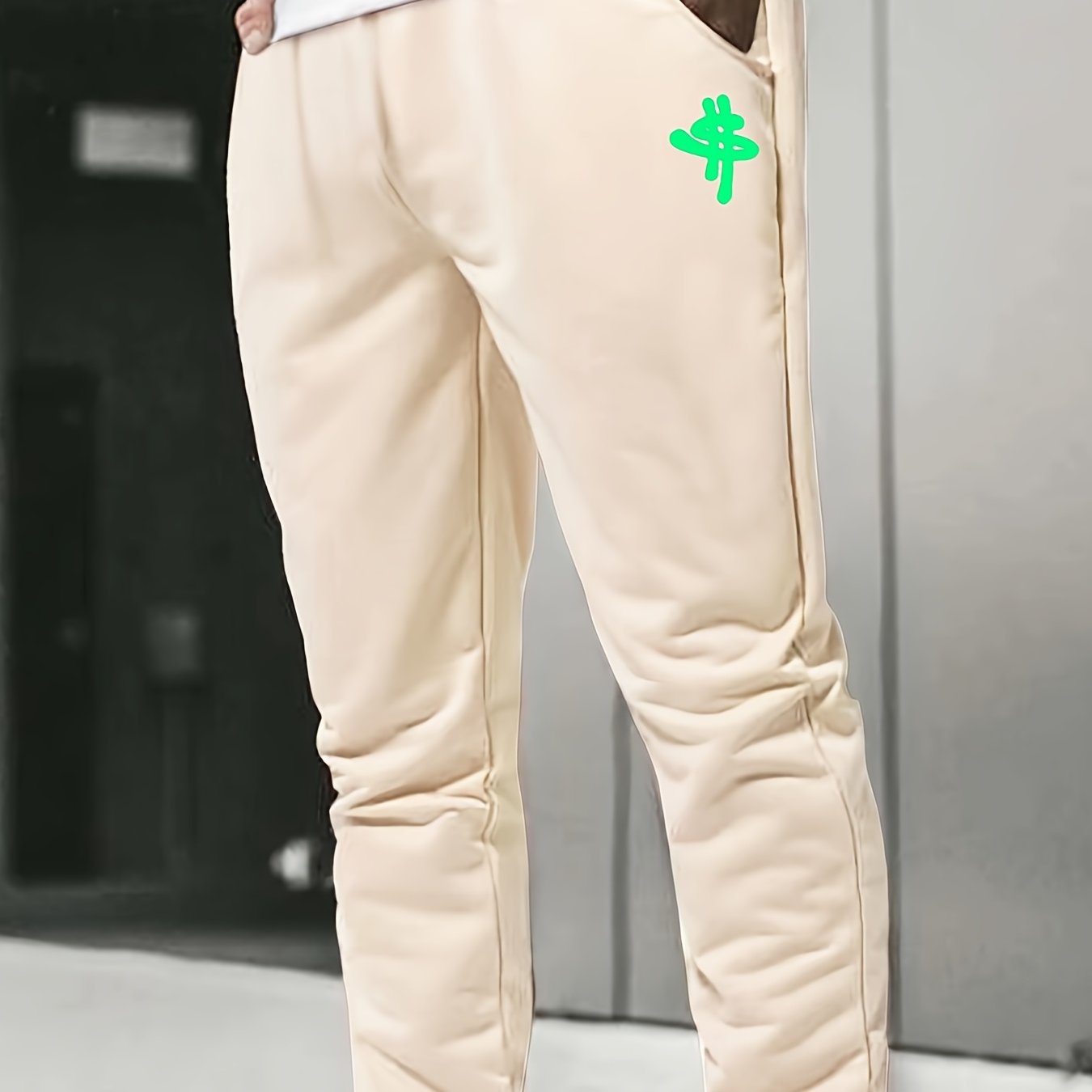 Men's Money Print Sports Pants Casual Drawstring Jogging Trousers