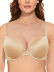 Rhinestone Padded Underwire Push Up T Shirt Bra