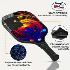 Fiberglass Pickleball Paddles Set with 2 Balls, Towels & Bag