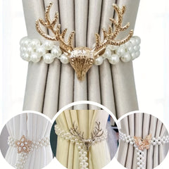 Christmas Elastic Curtain Strap Faux Pearl Beaded