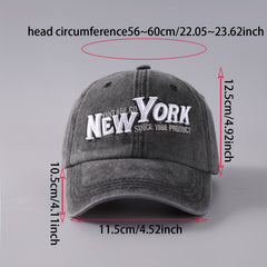 Embroidered Baseball Cap Denim Washed Curved Brim Peaked Cap