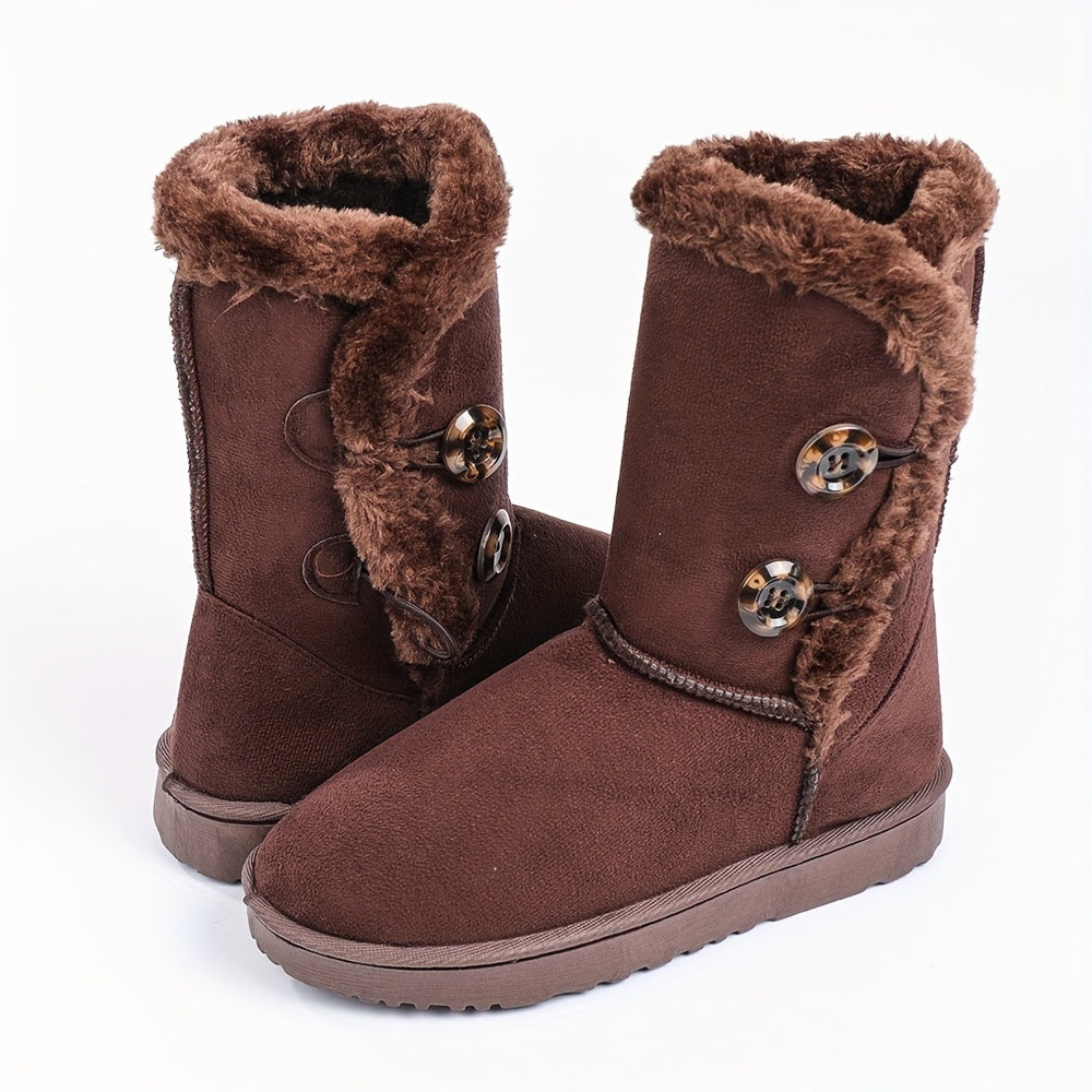 Women's Anti-skid Snow Boots Plush Lined Slip On Shoes
